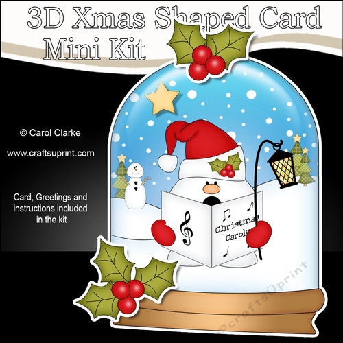 3D Shaped Christmas Snow Globe Card Kit - Snowball Sam