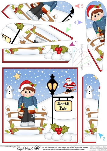 Brandy Man is at the North Pole Christmas Fan Pyramage Topper