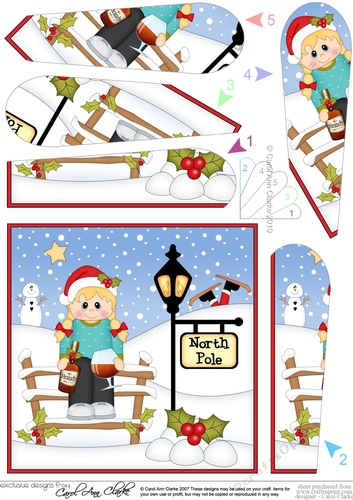 Brandy woman is at the North Pole Christmas Fan Pyramage Topper