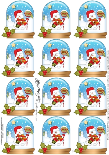 Christmas Snowman Oli Snow Globe Gift Tags