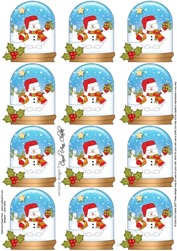 Christmas Snowman Oli Snow Globe Gift Tags