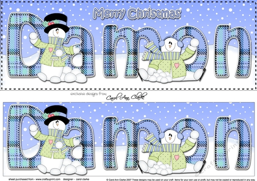 Large DL Merry Christmas DAMON 3D decoupage 