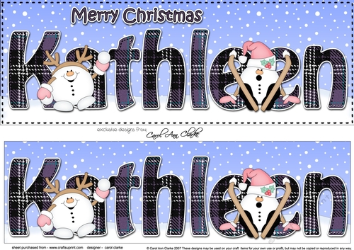 Large DL Merry Christmas KATHLEEN 3D decoupage 