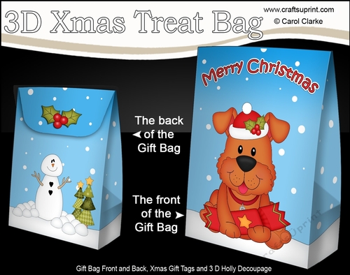 3D Christmas Gift Bag Mini Kit - Little Rusty Dog