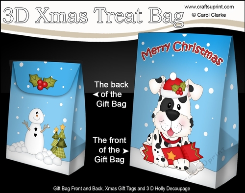 3D Christmas Gift Bag Mini Kit - Little Spotty Dog