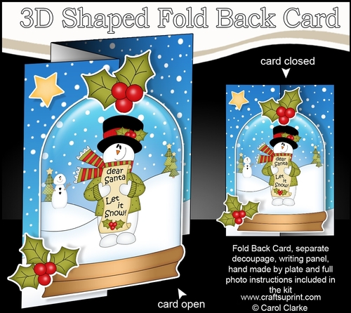 Christmas 3D Shaped No-Hole Fold Back Mini Kit - Snowman Rio wants it to Snow