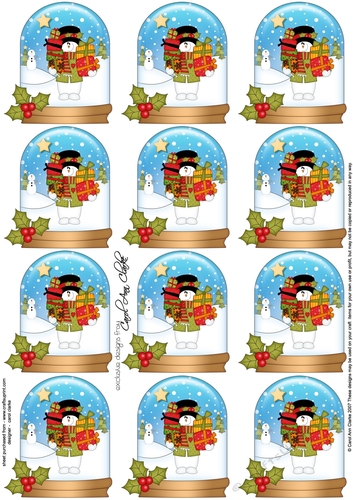 Christmas Snowman Rio Snow Globe Gift Tags