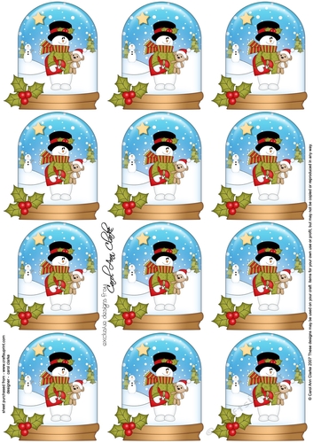 Christmas Snowman Rio Snow Globe Gift Tags