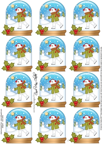 Christmas Snowman Rio Snow Globe Gift Tags
