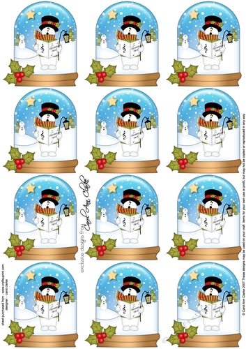 Christmas Snowman Rio Snow Globe Gift Tags