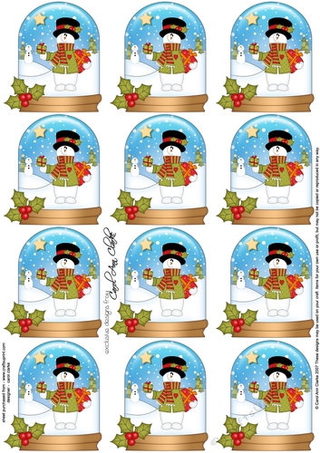 Christmas Snowman Rio Snow Globe Gift Tags