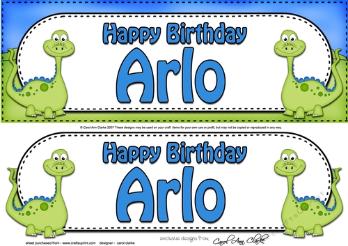Large DL Happy Birthday ARLO 3D decoupage