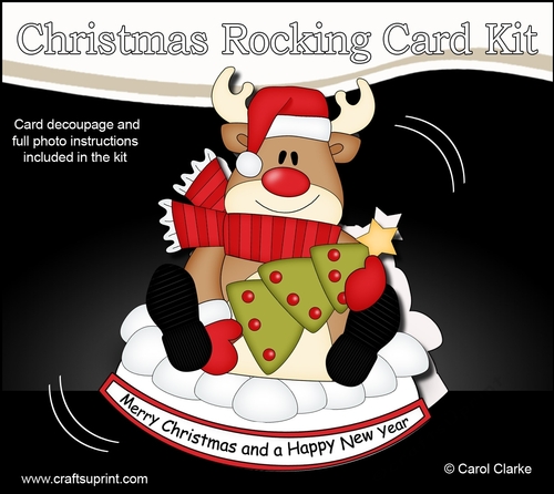 3D Shaped Rocking Christmas Card Mini Kit - Rudolph has an Xmas Tree