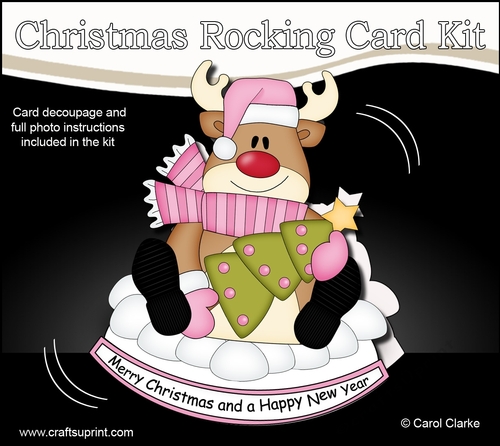 3D Shaped Rocking Christmas Card Mini Kit - Rudolph has an Xmas Tree