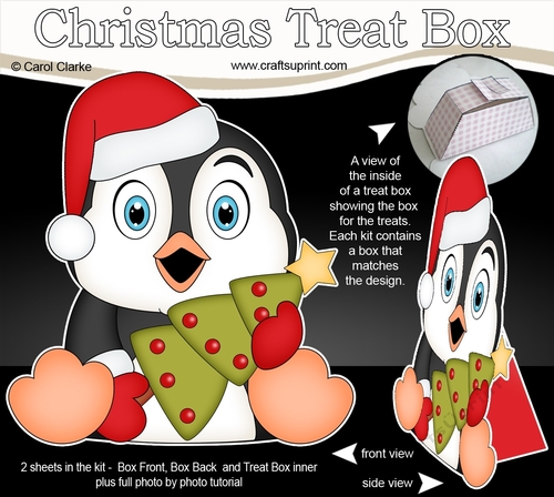3D Christmas Treat Box Gift Set Mini Kit - Pip Penguin has an Xmas Tree