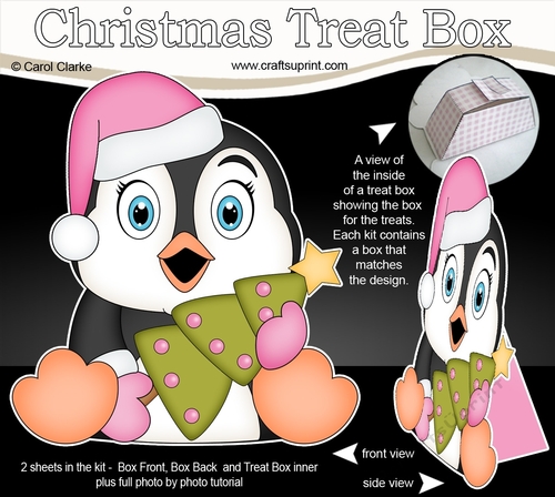 3D Christmas Treat Box Gift Set Mini Kit - Pip Penguin has an Xmas Tree