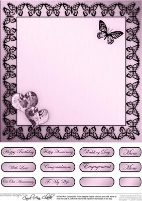 Elegant Romance Matching 8 x 8 Insert Panel and Greetings