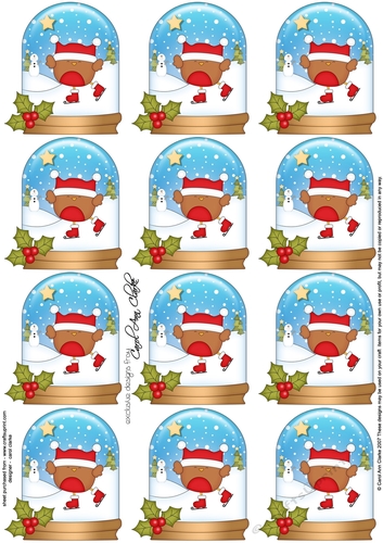Christmas Bobbin Robin Snow Globe Gift Tags