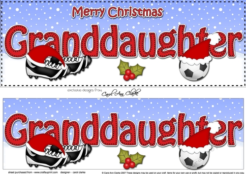 Large DL Merry Christmas GRANDDAUGHTER 3D decoupage with Cupcakes