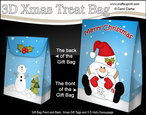 3D Christmas Gift Bag Mini Kit - Snowball Sam has a Letter for Santa