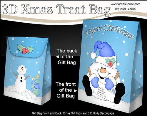 3D Christmas Gift Bag Mini Kit - Snowball Sam has a Letter for Santa