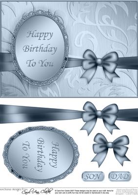 A5 Elegant Metallic Greeting Quick Card with 3D Decoupage