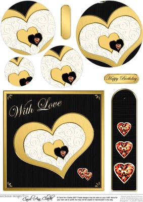 Elegant Hearts Quick Card with Circle Pyramage