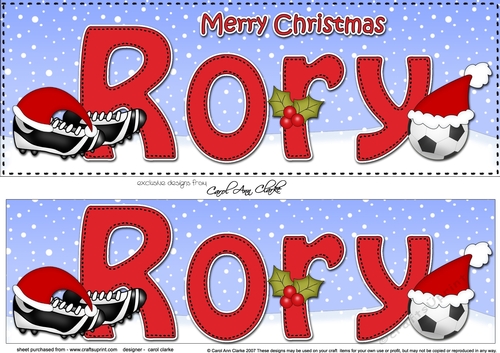 Large DL Merry Christmas RORY 3D decoupage 