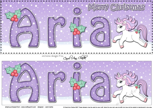 Large DL Merry Christmas ARIA 3D decoupage 