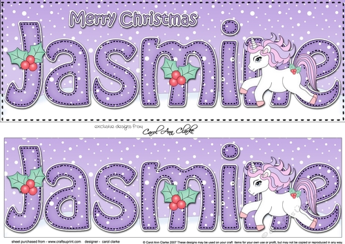 Large DL Merry Christmas JASMINE 3D decoupage 