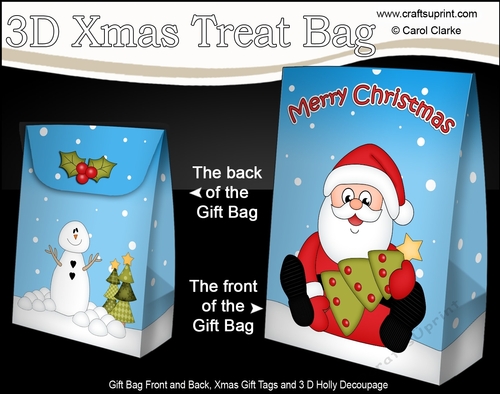 3D Christmas Gift Bag Mini Kit - Santa has an Xmas Tree