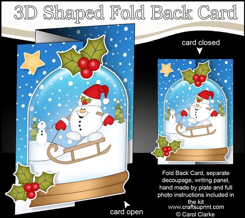 Christmas 3D Shaped No-Hole Fold Back Mini Kit - Snowball Sam is Sledging