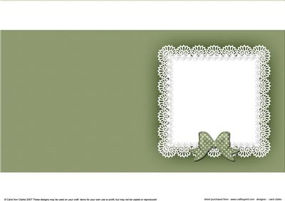 Square Pearls and Lace Card Front or Insert