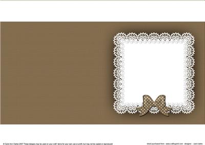 Square Pearls and Lace Card Front or Insert