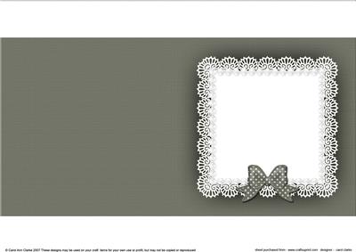Square Pearls and Lace Card Front or Insert