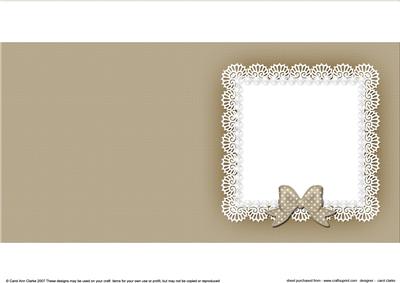 Square Pearls and Lace Card Front or Insert