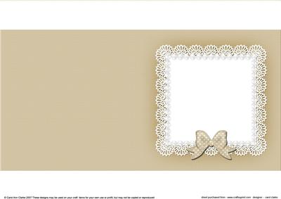 Square Pearls and Lace Card Front or Insert