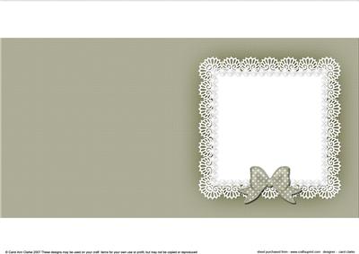 Square Pearls and Lace Card Front or Insert