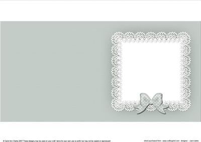 Square Pearls and Lace Card Front or Insert