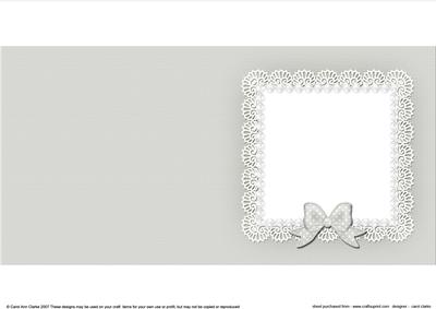 Square Pearls and Lace Card Front or Insert