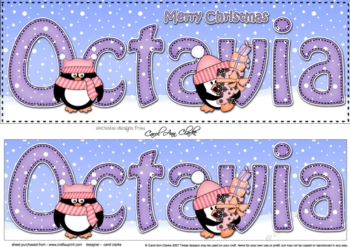 Large DL Merry Christmas OCTAVIA 3D decoupage