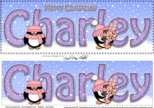 Large DL Merry Christmas CHARLEY 3D decoupage