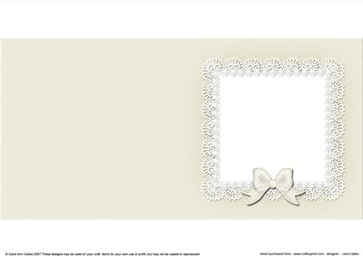 Square Pearls and Lace Card Front or Insert