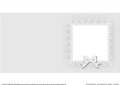 Square Pearls and Lace Card Front or Insert