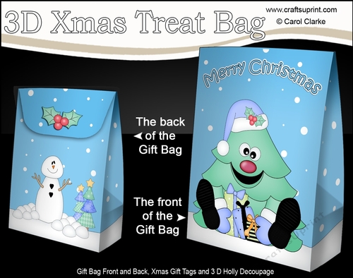 3D Christmas Gift Bag Mini Kit - Cute Xmas Tree has Presents