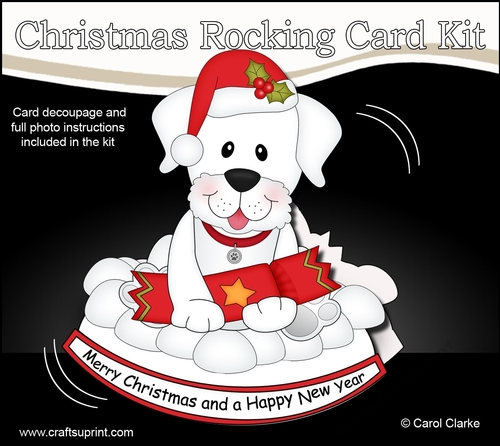 3D Shaped Rocking Christmas Card Mini Kit - Little Chocolate Labrador Dog