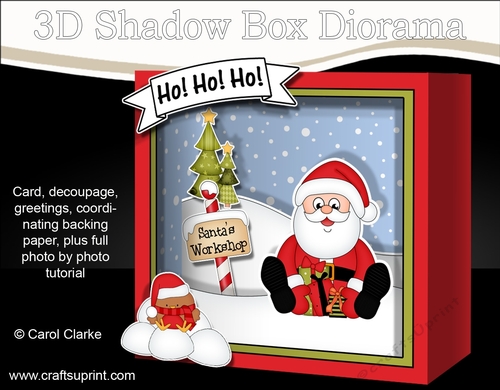 3D Christmas Diorama Shadow Box Card Mini Kit - Santa has Presents
