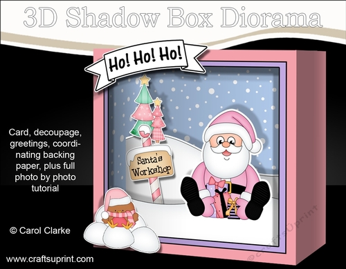 3D Christmas Diorama Shadow Box Card Mini Kit - Santa has Presents