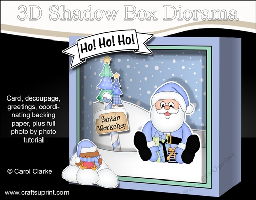 3D Christmas Diorama Shadow Box Card Mini Kit - Santa has Presents