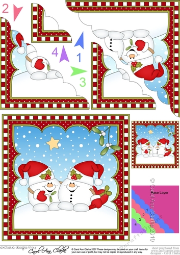 Christmas Snowball Sam Scalloped Corner Stacker